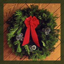 Balsam with Cedar and Pine wreath Decorated