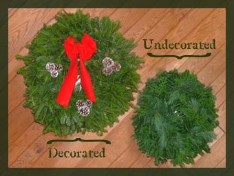 Decorated and Undecorated Wreaths